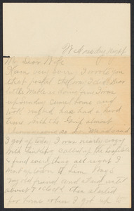 Sacco-Vanzetti Case Records, 1920-1928. Defense Papers. E.C. Whitney to his wife, n.d. Box 11, Folder 20, Harvard Law School Library, Historical & Special Collections