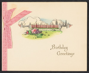 Sacco-Vanzetti Case Records, 1920-1928. Defense Papers. Birthday card to Grace M. Goodrige, n.d. Box 11, Folder 21, Harvard Law School Library, Historical & Special Collections