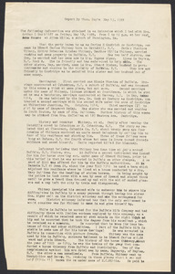 Sacco-Vanzetti Case Records, 1920-1928. Defense Papers. Report of Thomas Doyle, May 15, 1922. Box 11, Folder 34, Harvard Law School Library, Historical & Special Collections