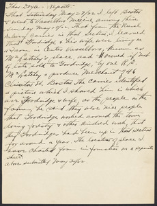 Sacco-Vanzetti Case Records, 1920-1928. Defense Papers. Report of Thomas Doyle, May 27, 1922. Box 11, Folder 35, Harvard Law School Library, Historical & Special Collections