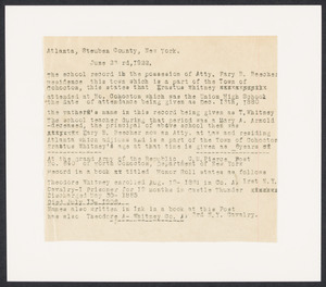 Sacco-Vanzetti Case Records, 1920-1928. Defense Papers. Typewritten notes [poss. Doyle's], June 3, 1922. Box 11, Folder 36, Harvard Law School Library, Historical & Special Collections