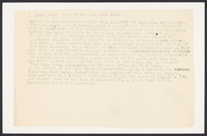 Sacco-Vanzetti Case Records, 1920-1928. Defense Papers. Report of Thomas Doyle, June 12, 1922. Box 11, Folder 37, Harvard Law School Library, Historical & Special Collections