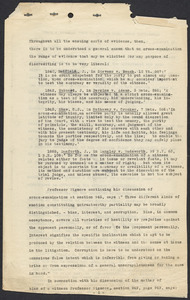 Sacco-Vanzetti Case Records, 1920-1928. Defense Papers. Three typed pages re: "range of evidence that may be elicited for any purpose of discrediting," Anonymous, n.d. Box 11, Folder 54, Harvard Law School Library, Historical & Special Collections