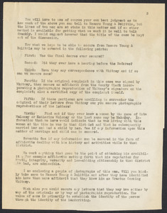 Sacco-Vanzetti Case Records, 1920-1928. Defense Papers. Fragment of letter to unnamed correspondent re: Messrs Young and Doolittle, unsigned, prob. Fred H. Moore, n.d. Box 11, Folder 55, Harvard Law School Library, Historical & Special Collections