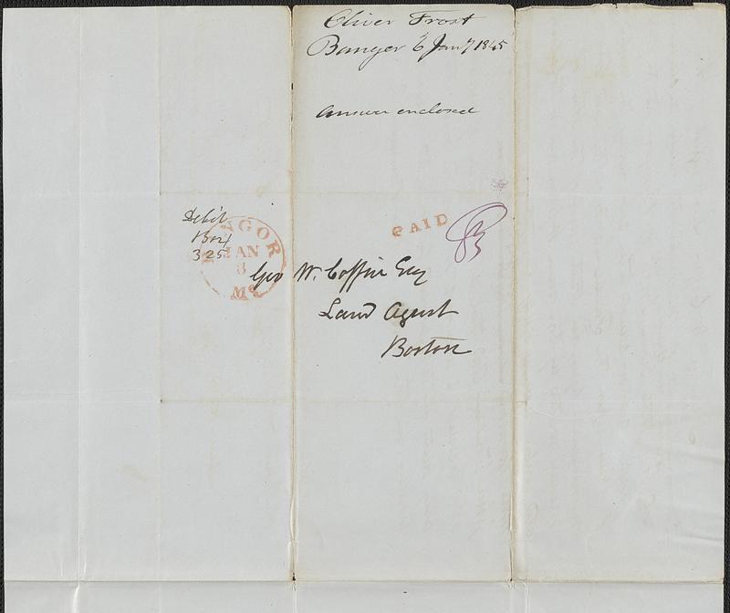 Oliver Frost to George Coffin, 6 January 1845 - Digital Commonwealth