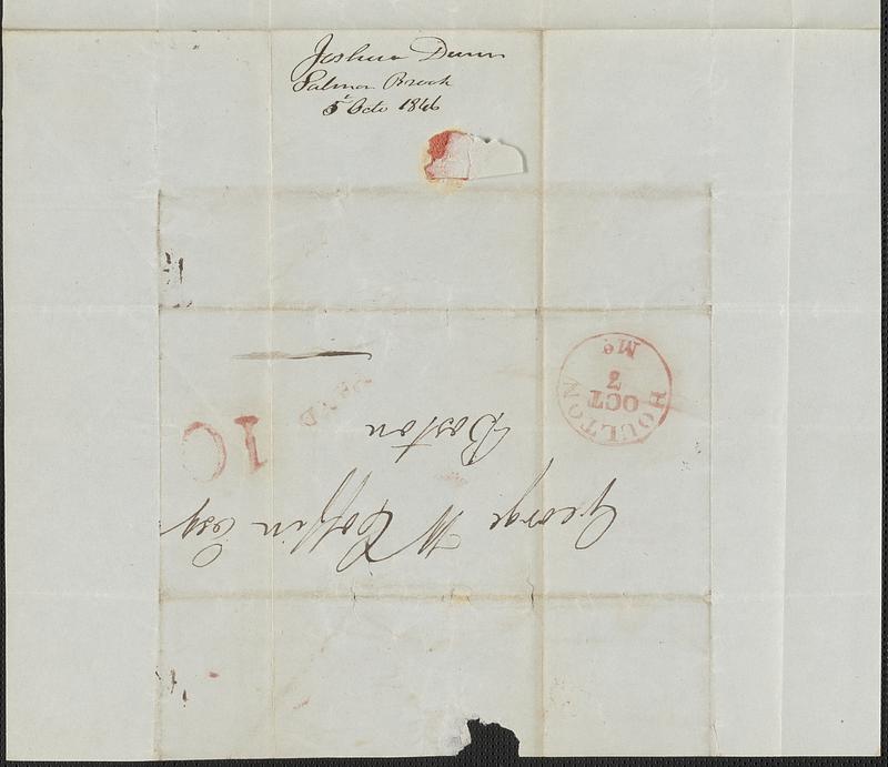 Joshua Dunn to George Coffin, 5 October 1846 - Digital Commonwealth