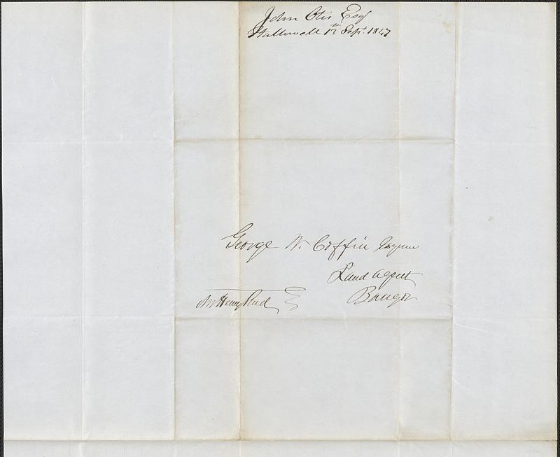 John Otis to George Coffin, 13 September 1847 - Digital Commonwealth