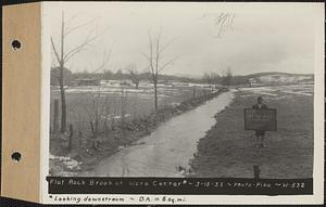 Flat Rock Brook at Ware Center, looking downstream, drainage area = 6 square miles, Ware, Mass., Mar. 15, 1933