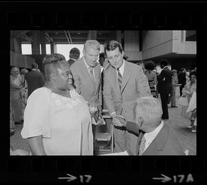 Elma Lewis at City Hall ceremony honoring black artists, Boston