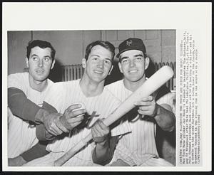 Provide the Punch and Pitch for Mets' Victory--New York Mets pitcher Jay Hook is flanked by teammates Tim Harkness, left, and Ed Kranepool after Mets beat Philadelphia Phillies, 3-2, at New York's Polo Grounds yesterday. Hook struck out 10 in hurling a 4-hitter and hit a double in the ninth. Harkness hit a 2-run homer in the fourth, while Kranepool knocked in the winning run in the ninth with a double.