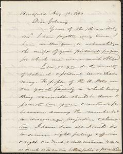 Letter from Zadoc Long to John D. Long, August 10, 1866