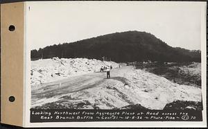 Contract No. 51, East Branch Baffle, Site of Quabbin Reservoir, Greenwich, Hardwick, looking northwest from aggregate plant at road across the east branch baffle, Hardwick, Mass., Oct. 8, 1936