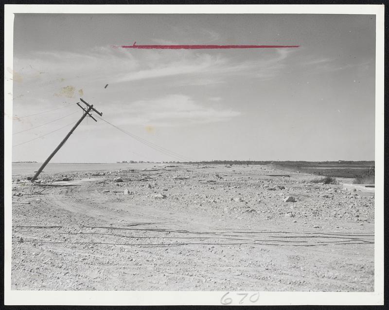 60 Home Sites Now Barren Land-Horseneck East Beach in Westport had about 60 homes before Hurricane Carol arrived. Hurricane Edna completed the demolition job of tossing wreckage into the sea.