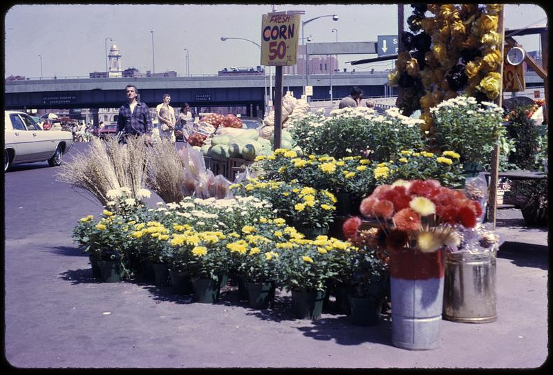 Flowers and produce for sale