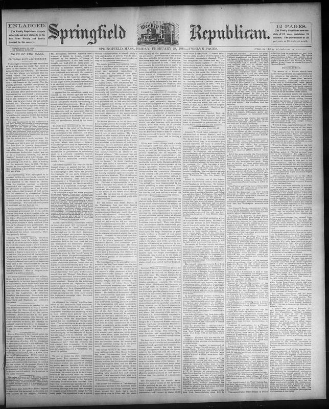 Springfield Weekly Republican - Digital Commonwealth