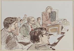 Boston School desegregation hearing at Federal Court. Lawyers plead on constitutionality of Garrity's decision