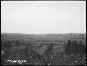 Wachusett Reservoir, valley below West Boylston, looking northwest, from near Bee's Mill Pond, Boylston, Mass., Nov. 7, 1896