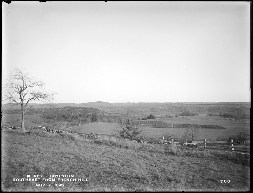 Wachusett Reservoir, southeast from French Hill, Boylston, Mass., Nov. 7, 1896