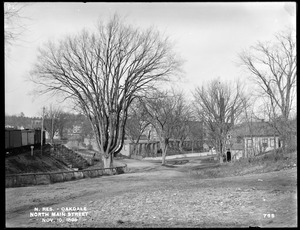 Wachusett Reservoir, North Main Street, looking northwest from corner of Pleasant Street, Oakdale, West Boylston, Mass., Nov. 10, 1896
