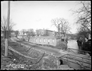 Wachusett Reservoir, West Boylston Manufacturing Company, from the south on Central Massachusetts tracks near bridge, Oakdale, West Boylston, Mass., Nov. 10, 1896