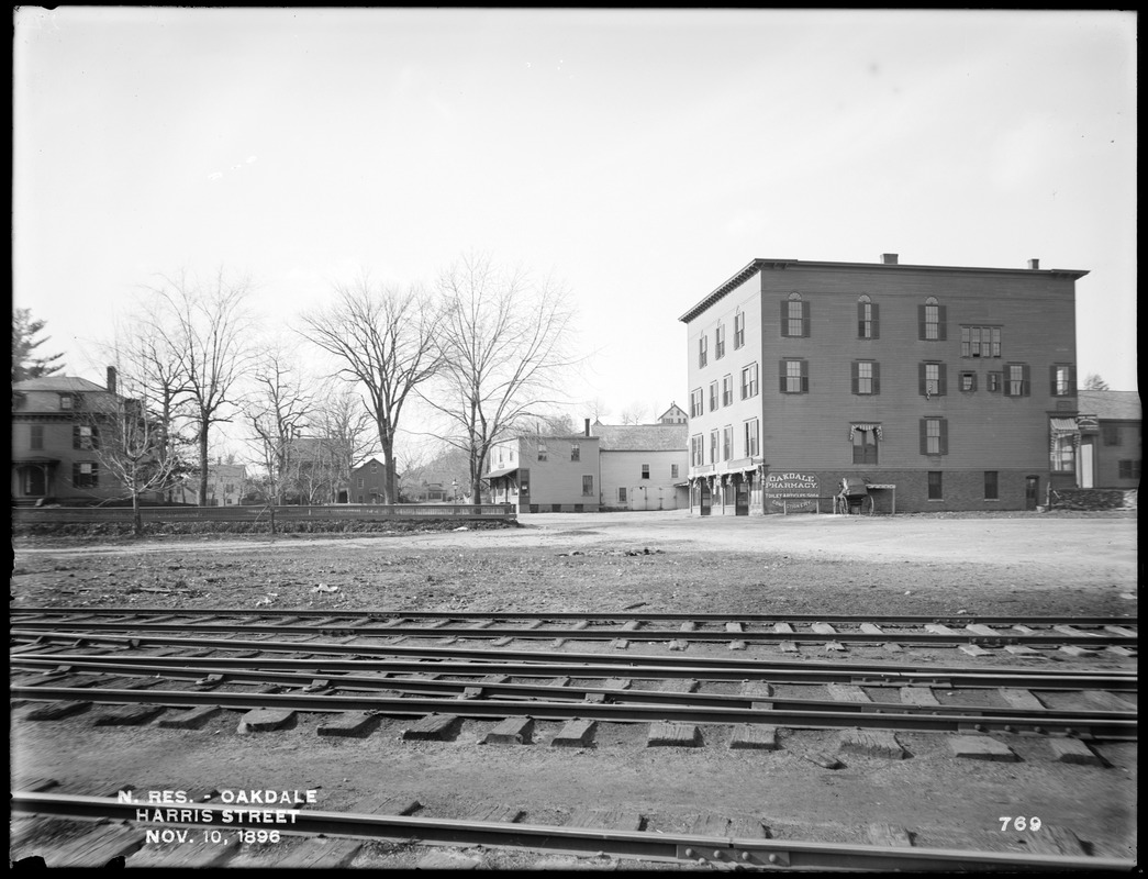 Wachusett Reservoir, Harris Street, looking west, from railroad