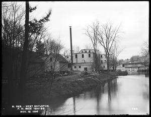 Wachusett Reservoir, Rice's Mill (Francis H. Rice), on the east side of Holbrook Street, from the south, West Boylston, Mass., Nov. 13, 1896