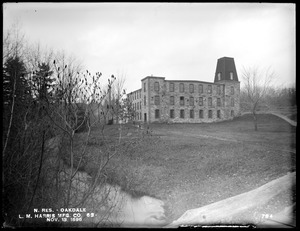 Wachusett Reservoir, Whiting Mill (L. M. Harris Manufacturing Company), from the southeast, Oakdale, West Boylston, Mass., Nov. 13, 1896
