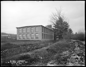 Wachusett Reservoir, Harris Mill (L. M. Harris Manufacturing Company), from the northeast, Oakdale, West Boylston, Mass., Nov. 13, 1896