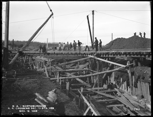 Wachusett Aqueduct, railroad crossing, station 469, Section 10, from the east, Northborough, Mass., Nov. 19, 1896