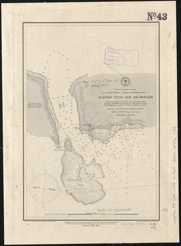 South Pacific Ocean, Paumotu Group - Rairoa (Rangiroa) Island, Avatoru Pass and anchorage