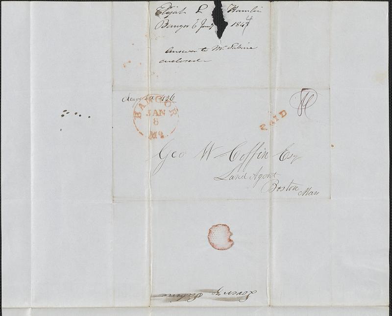 Elijah L. Hamlin to George Coffin, 6 January 1844 - Digital Commonwealth