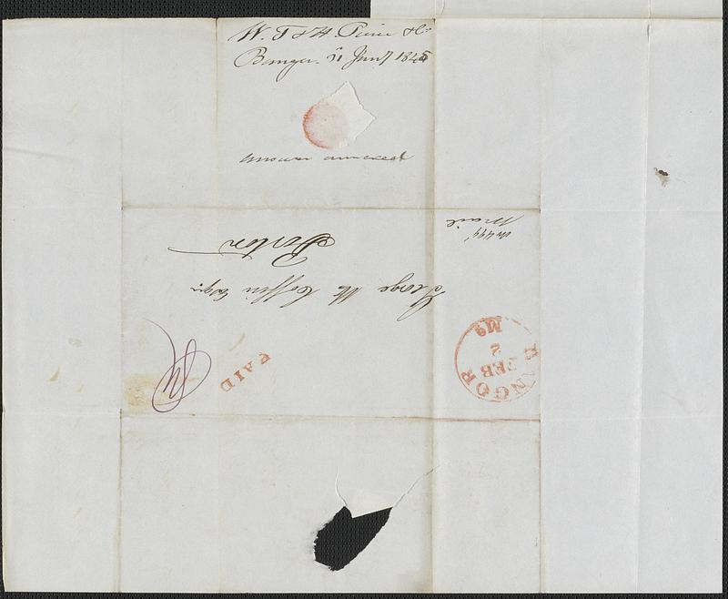 William Pierce to George Coffin, 30 January 1845 - Digital Commonwealth