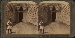 Massive doorway, "Treasury of Atreus" or "tomb of Agamemnon", Mykenae, Greece