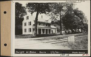 Dwight W. Blake, house and garage, Barre, Mass., Jul. 2, 1930