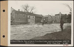 Ware River, Gilbert Manufacturing Co., dam, from east side looking upstream, Ware, Mass., 1:28 PM, Apr. 1, 1932