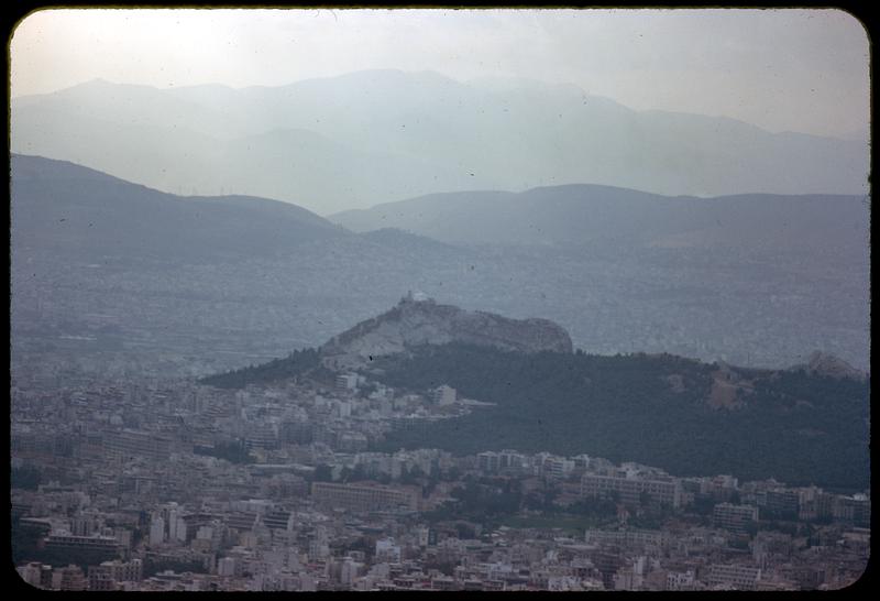 View of Athens, Greece, looking toward Mount Lycabettus