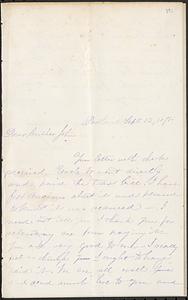 Letter from Ruth Ann B. Strout to John D. Long, September 12, 1871