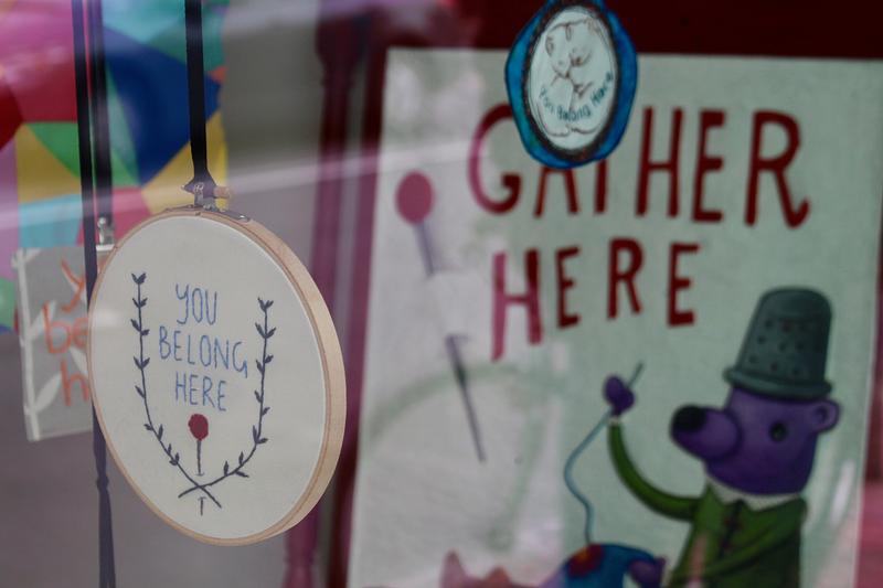 Gather Here window display