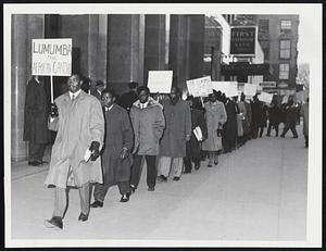 Demonstrators Outside John Hancock Bldg.