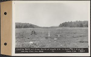 Contract No. 49, Excavating Diversion Channels, Site of Quabbin Reservoir, Dana, Hardwick, Greenwich, looking north at area north of Shaft 11A, Hardwick, Mass., Aug. 26, 1936