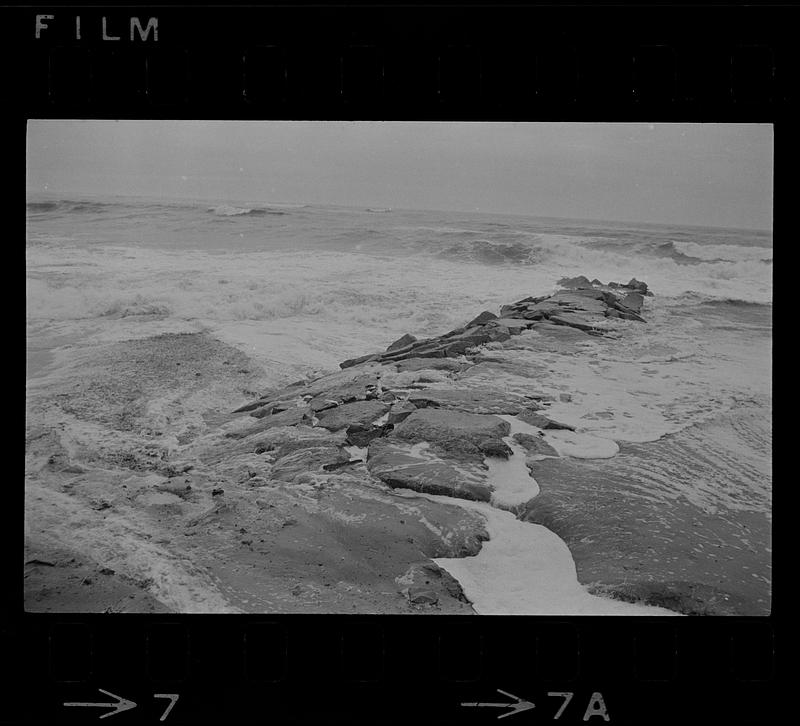 Rough seas and new seawall