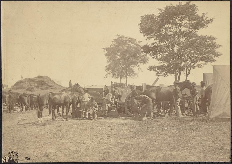 Army blacksmith and forge, Antietam, September, 1862 - Digital Commonwealth