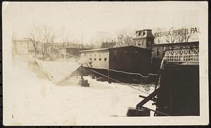 Main Street bridge destroyed by flood (Nashua River Paper Co. mill)