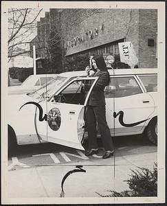 Cynthia Stuart off the job... and making a call at Tufts
