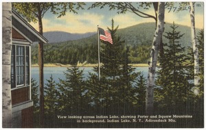 View looking across Indian Lake, showing Porter and Squaw Mountains in background, Indian Lake, N. Y., Adirondack Mts.
