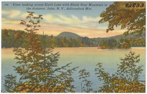 View looking across Sixth Lake with Black Bear Mountain in the distance. Inlet, N. Y., Adirondack Mts.