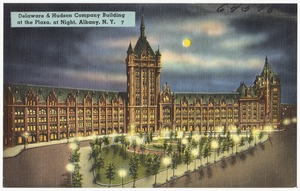 Delaware & Hudson Company Building at the Plaza, at night, Albany, N. Y.