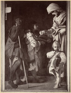 Blind Child Begging with Other Children
