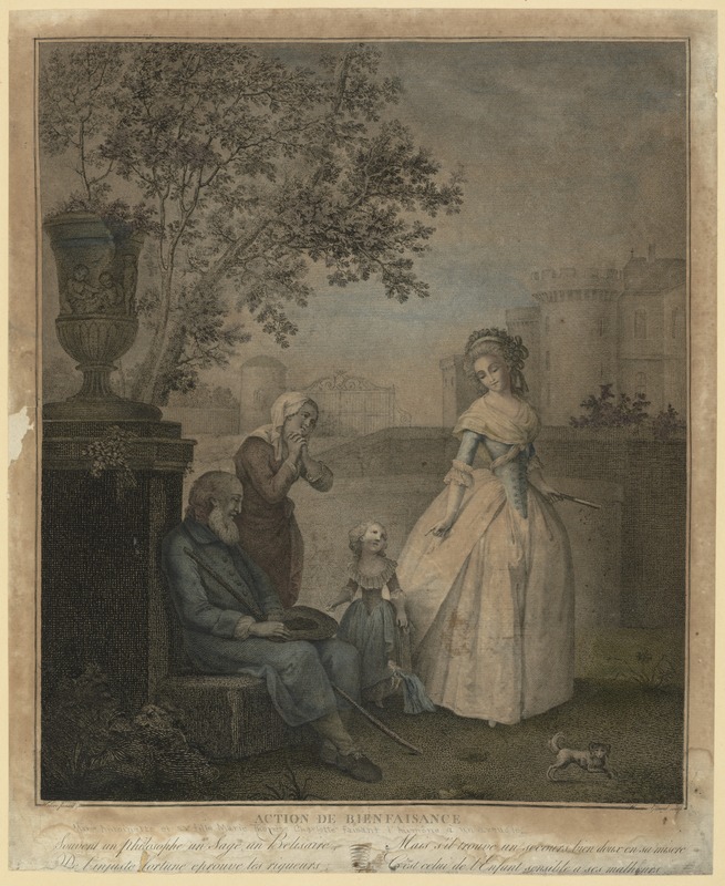 Act of Charity, Marie Antoinette and her Daughter Give Alms to the Blind
