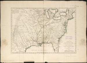 Carte de la Louisiane cours du Mississipi et pais voisins